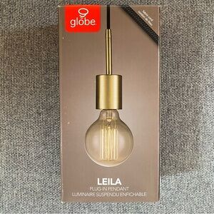NWOT Globe Leila Plug-In Pendant Bronze (Hanging Fixture)